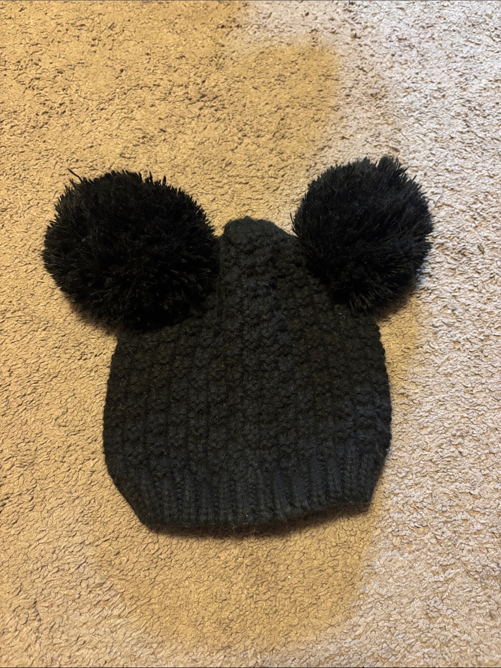 Simplicity Big Kids Black Pom-Pom Knit Beanie Hat
